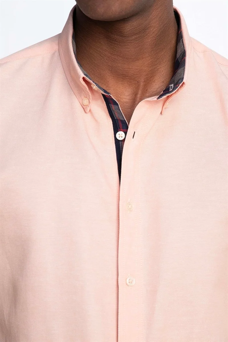 تودورس Slim Fit Short Sleeve Buttoned Collar Poplin Oxford Men's Shirt10