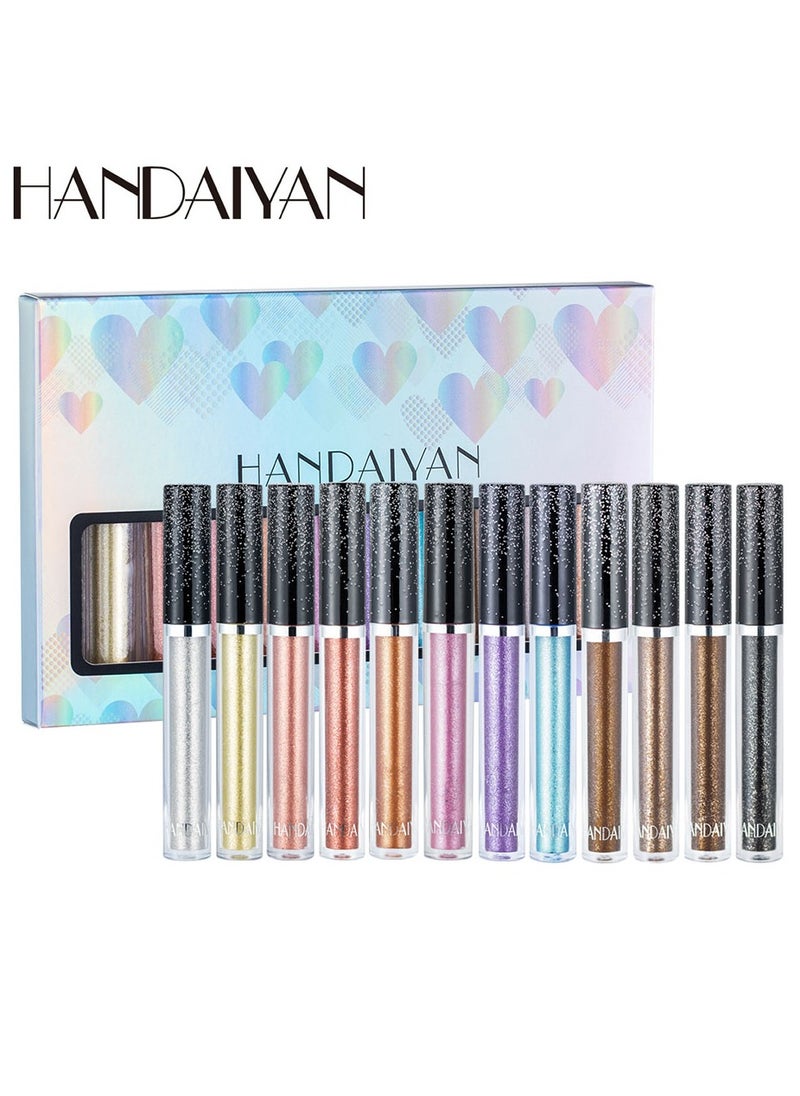 Handaiyan 12 Piece Pearl Glitter Sequined Liquid Eye Shadow Set  - Image 2