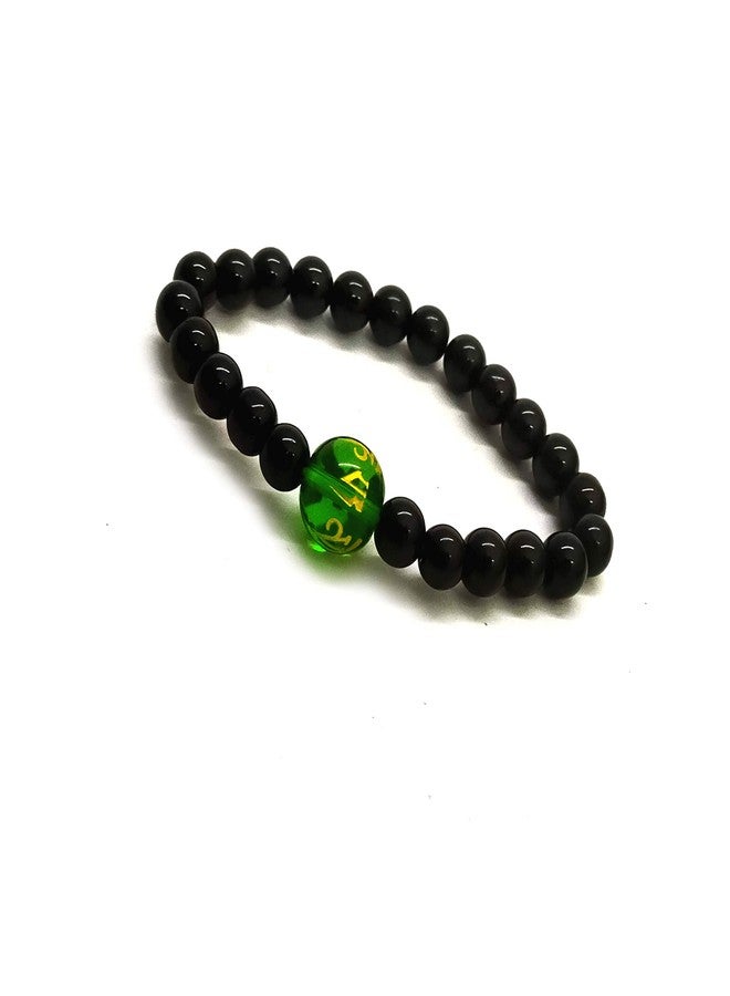 Astroghar Tibetan Black Onyx Om Mani Padme Hum Engraved Bracelet for Men & Women Reiki Healing - Image 2