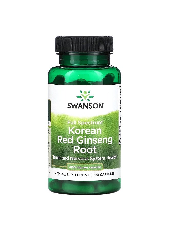 Swanson, Full Spectrum Korean Red Ginseng Root, 400 mg, 90 Capsules