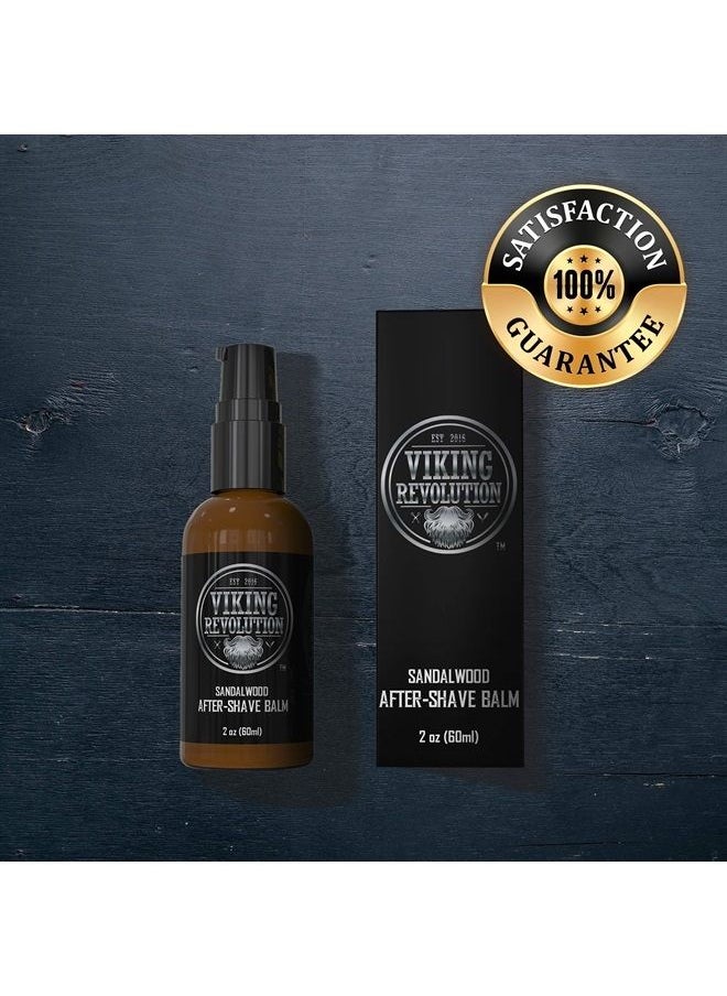 Viking Revolution Luxury After-Shave Balm for Men - Premium After-Shave Lotion - Soothes and Moisturizes Face After Shaving - Eliminates Razor Burn for A Silky Smooth Finish - Sandalwood Scent 