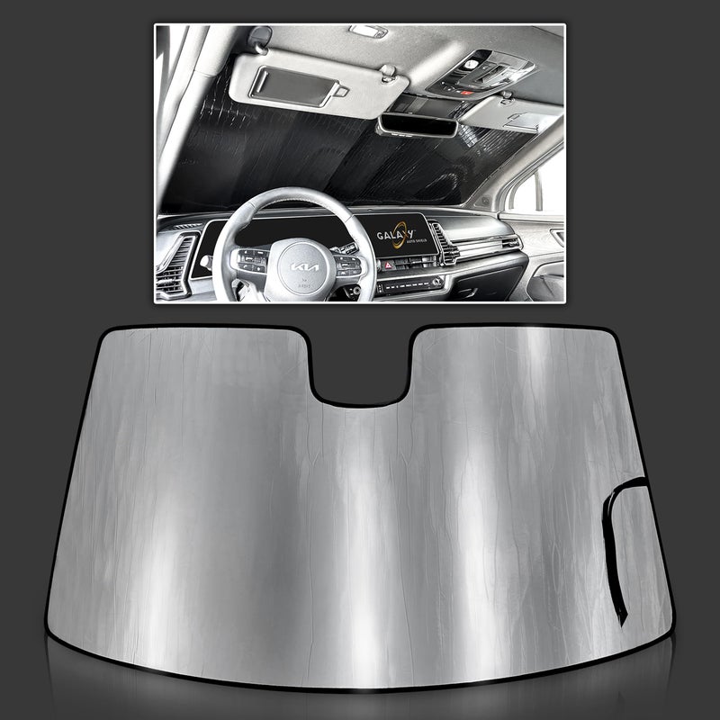 Galaxy Auto Shield Custom Fit Windshield Sun Shade for 2023 2024 2025 Kia Sportage Plugin Hybrid Hybrid SUV Insulated Privacy Accessories Blockout UV Reflector Protection Made in USA