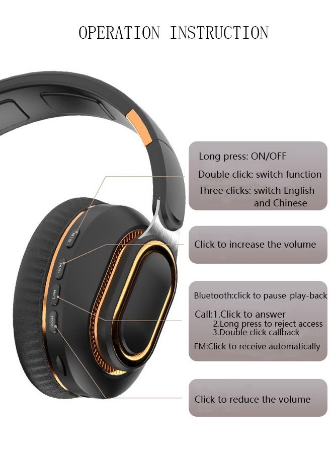 DUNISO Bluetooth Headphones With Over Ear Wireless Gaming Headphones with HiFi Stereo Headphones with Microphone and Soft Earpads for Cellphone PC Home Office - Image 4