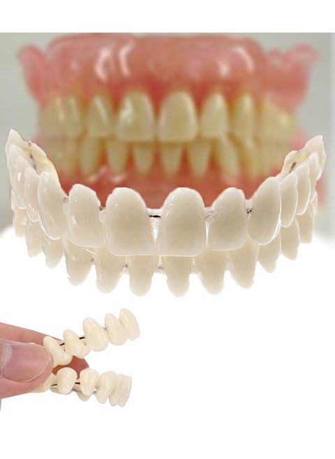 Resin Dentures, Dental Teaching Models, Resin Dentures For Patients With Missing Oral Cavity, Dental Supply Accessories (A Set Of Upper And Lower Teeth)
