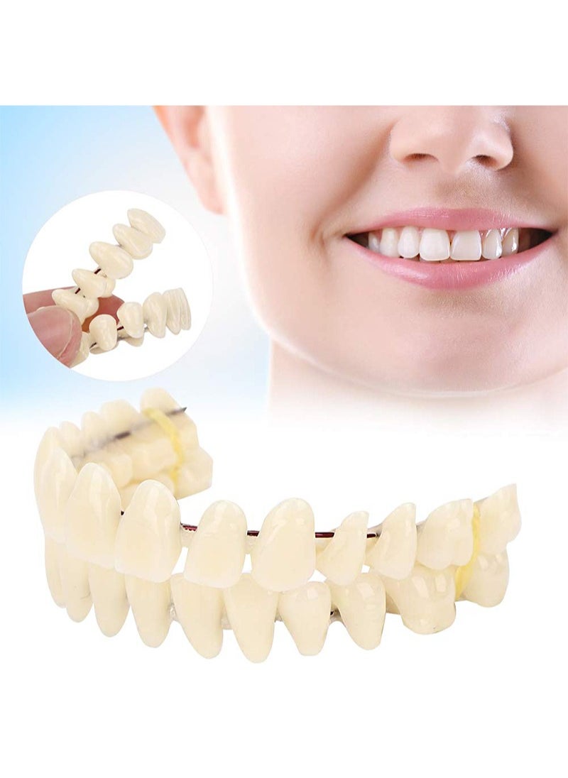 HaLunhi Resin Dentures, Dental Teaching Models, Resin Dentures For Patients With Missing Oral Cavity, Dental Supply Accessories (A Set Of Upper And Lower Teeth)  - Image 2