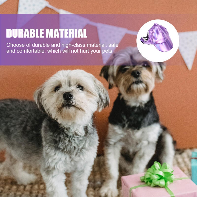 Purple Baseball Cap For Small Dogs Puppy Hat With Visor Medium Size Outdoor Pet Accessory - Image 5