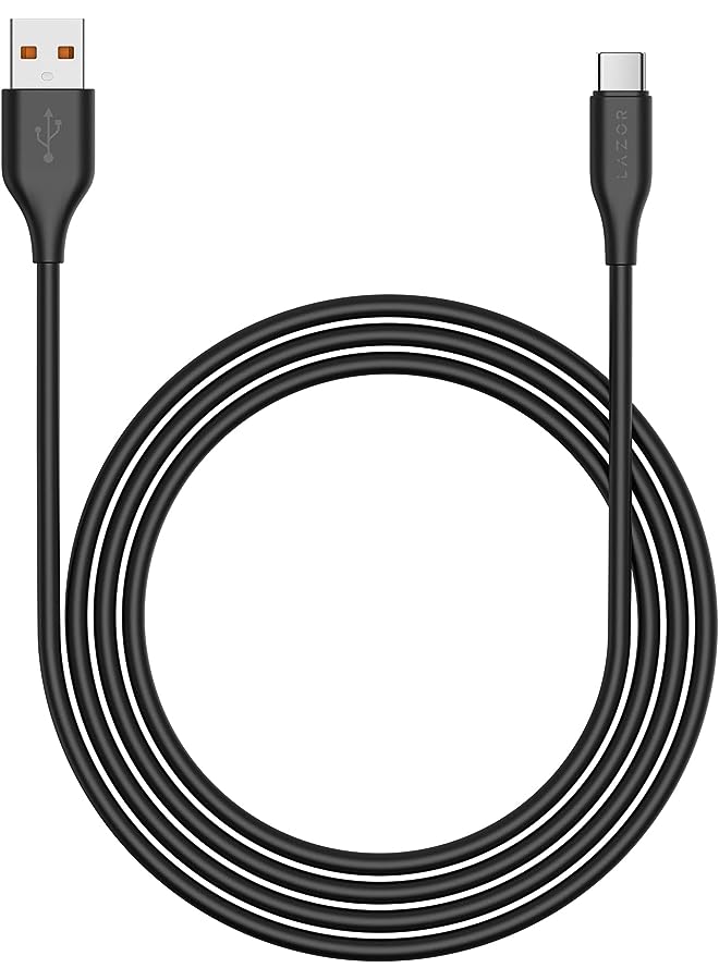 LAZOR Flux CL85 USB-A TO TYPE- C Fast Charging Cable, Premium 1 Meter,3A Fast Sync and Charge Cable,Black - Image 1