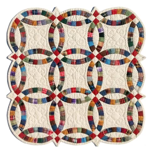 YICBOR 2PCS Arcs & Fans Quilt Circle Cutter Ruler, Multifunctional ”8X 8 Acrylic Cutting Patchwork Quilting Ruler with Double Colored Lines for Cutting Cloth Ruler Template Sewing Crafts - Image 5