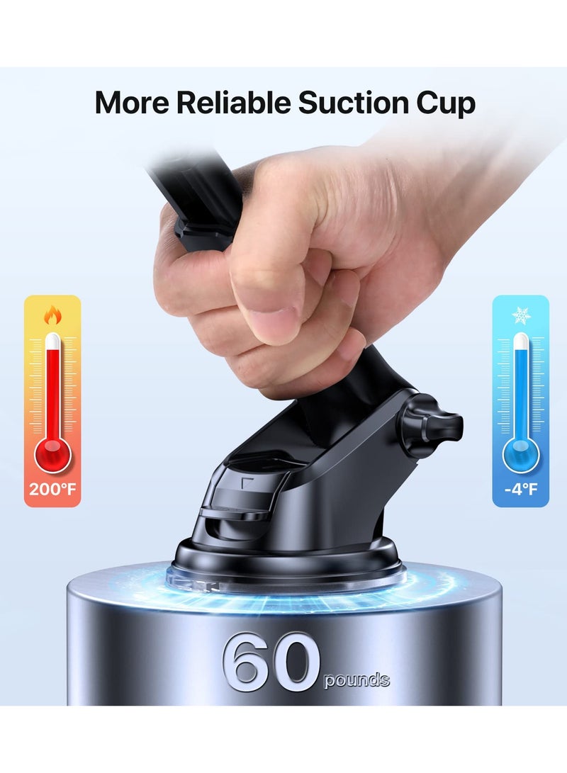 ميراكيس الجيل الجديد حامل هاتف السيارة حامل هاتف طويل الذراع سيارة للوحة القيادة الزجاج الأمامي تنفيس الهواء مقاومة للحرارة قوية شفط كأس حامل الهاتف المحمول للسيارة متوافق مع جميع الهواتف الذكية - Image 2