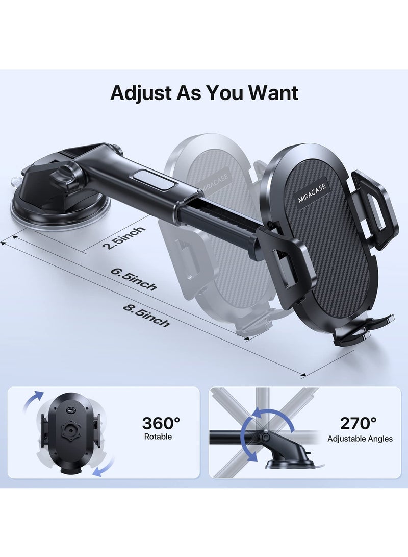 ميراكيس الجيل الجديد حامل هاتف السيارة حامل هاتف طويل الذراع سيارة للوحة القيادة الزجاج الأمامي تنفيس الهواء مقاومة للحرارة قوية شفط كأس حامل الهاتف المحمول للسيارة متوافق مع جميع الهواتف الذكية - Image 3