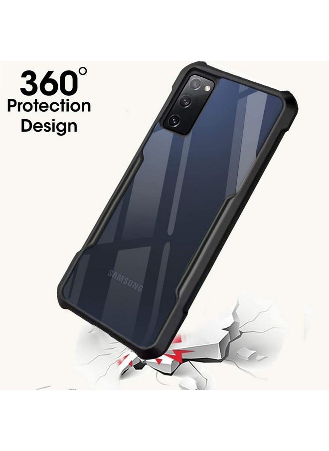 ذا جيفت كارت جراب خلفي شفاف مقاوم للصدمات من TheGiftKart لهاتف Samsung Galaxy S20 FE / S20 FE 5G | حماية 360 درجة | جراب خلفي شفاف صلب لهاتف Samsung S20 FE / S20 FE 5G (PC & TPU، ممتص صدمات أسود)  - Image 2