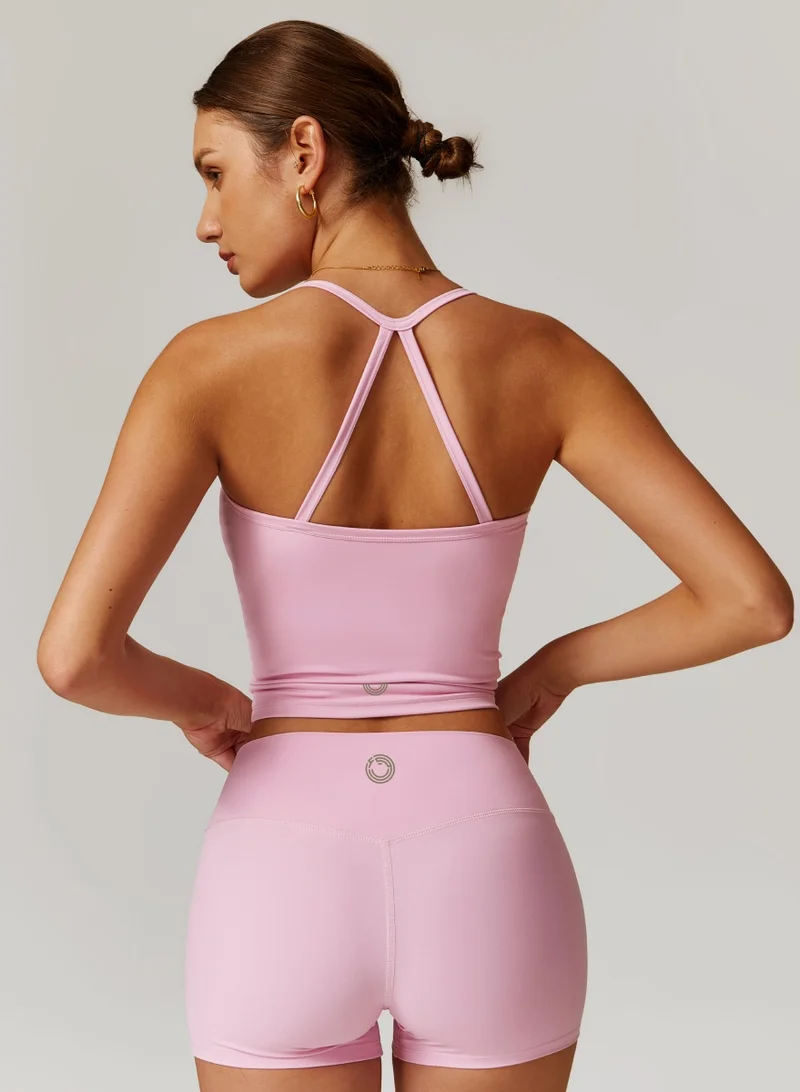 كون.يوغا بلوزة كامي نسائية بظهر متقاطع وياقة مربعة