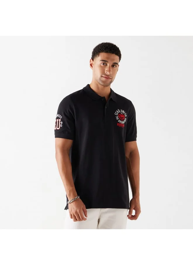 Ecko Unltd. Ecko Unltd Logo Embroidered Polo T-shirt with Short Sleeves