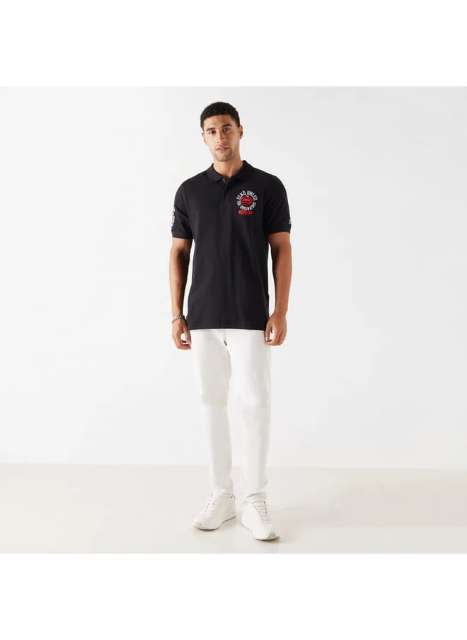 Ecko Unltd. Ecko Unltd Logo Embroidered Polo T-shirt with Short Sleeves