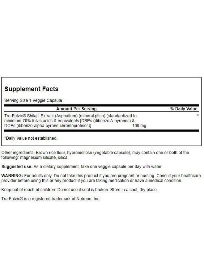 Swanson Extra Strength Shilajit Extract 100 Milligrams 30 Veg Capsules - Image 2
