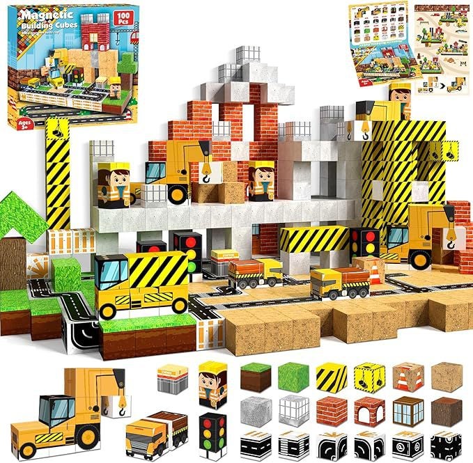 Noon's Hottest New Kids' Building Blocks - 3D Magnetic Cube Christmas DIY Toys - Image 1