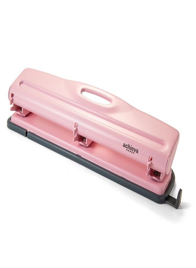 Achieva Economy 3-Hole Punch, 12 Sheet Capacity, Pink (90142) - Image 1