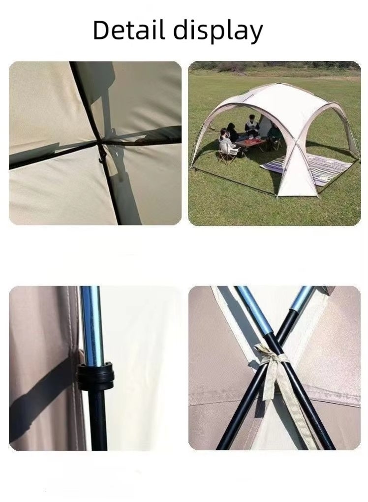 بلو فاير خيمة قبة كبيرة الحجم تسع 5-10 أشخاص | خيمة تخييم عائلية مقاومة للماء مع حماية من أشعة الشمس UV | مظلة قماش أكسفورد فضي مطلي | سهلة التركيب مع جدران شبكية | خيمة محمولة للشاطئ، التنزه، الصيد والحديقة - Image 4