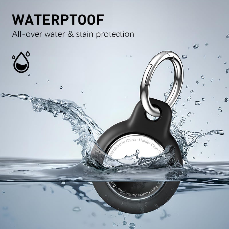 CMETTA Waterproof Case for AirTag 2nd Generation (2026) & 1st Gen, Ultra-Thin PC Hard Shell Holder with Swivel Buckle, Keychain for Apple for Air Tags, Luggage, Bags, Keys, Pets, Black - Image 4