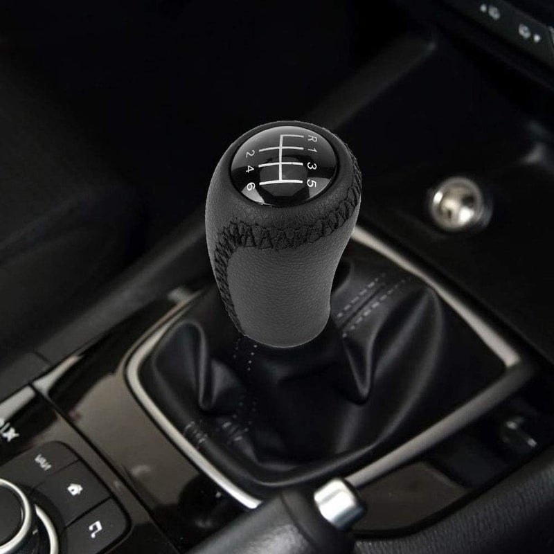 Haofy Leather Gear Stick Shift Knob Cover Gear Shift Knob Gear Knob Cover for 3 BK BL 5 CR CW 6 II GH NC III 2005 to 2014 - Image 4