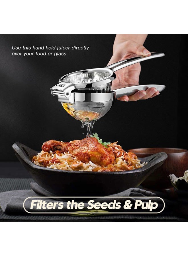 CCKO Lemon Lime Squeezer Stainless Steel Manual Juicer Extra Large Heavy Duty Citrus Juicer Hand Press Max Extraction Fruit Juicer for Oranges Lemons Limes - Image 4