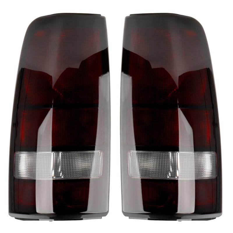 Jiacheng Dark Red Tail Lights Assembly Compatible with 1999-2006 GMC Sierra 1500 2500 3500, for 1999-2002 Chevy Silverado 1500 2500, Driver & Passenger Side Rear Brake Lamps (No bulbs, Smoke) - Image 1
