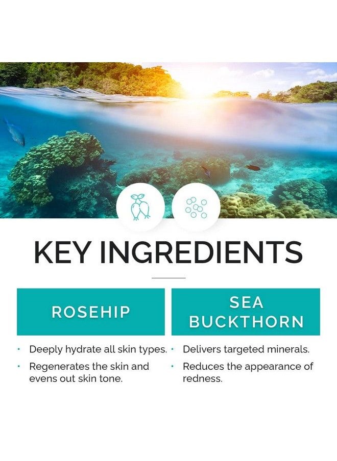 Vitamins and Sea beauty - زيت الوجه مرطب يومي للوجه بزيت ثمر الورد ونبق البحر لجميع أنواع البشرة 2 أونصة سائلة - Image 1