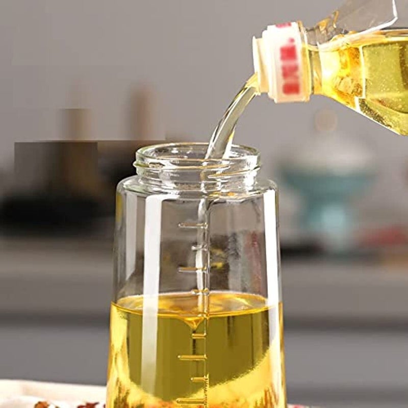 Cazuela Oil Dispenser Auto Flip Olive Oil Glass Bottle 450 ml Leakproof Condiment Container with Automatic Cap and Stopper Glass Bottles for Kitchen Cooking 450ml - Image 5