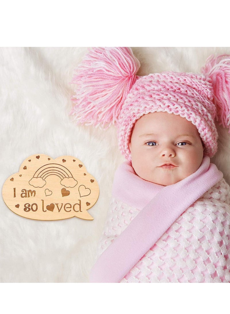 FengSVMA 13 Pieces Baby Monthly Milestone Cards Wooden Baby Milestone Sign Baby Gift Sets First Year Growth Cards Newborn Photo Card Props - Image 3