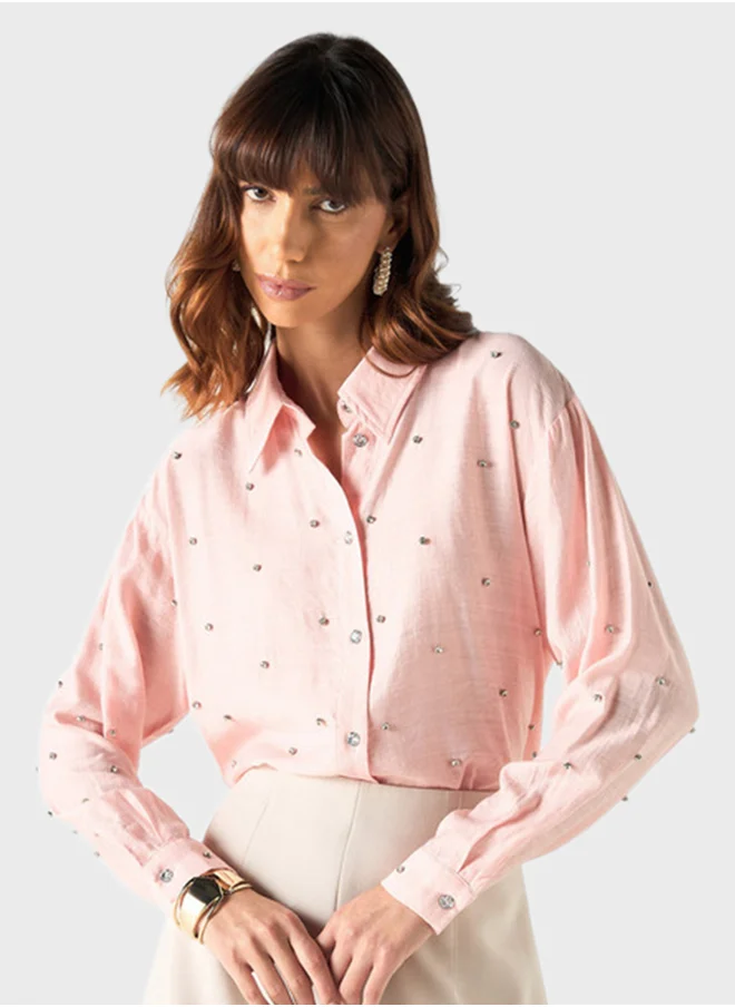 Iconic Embellished Button Down Shirt