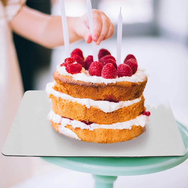 Onemore White Quarter Cake Sheet 13.75” x 9.75” Cake Board Sturdy Rectangle Greaseproof Pad Full 15 Pk Boards (15, White) - Image 3