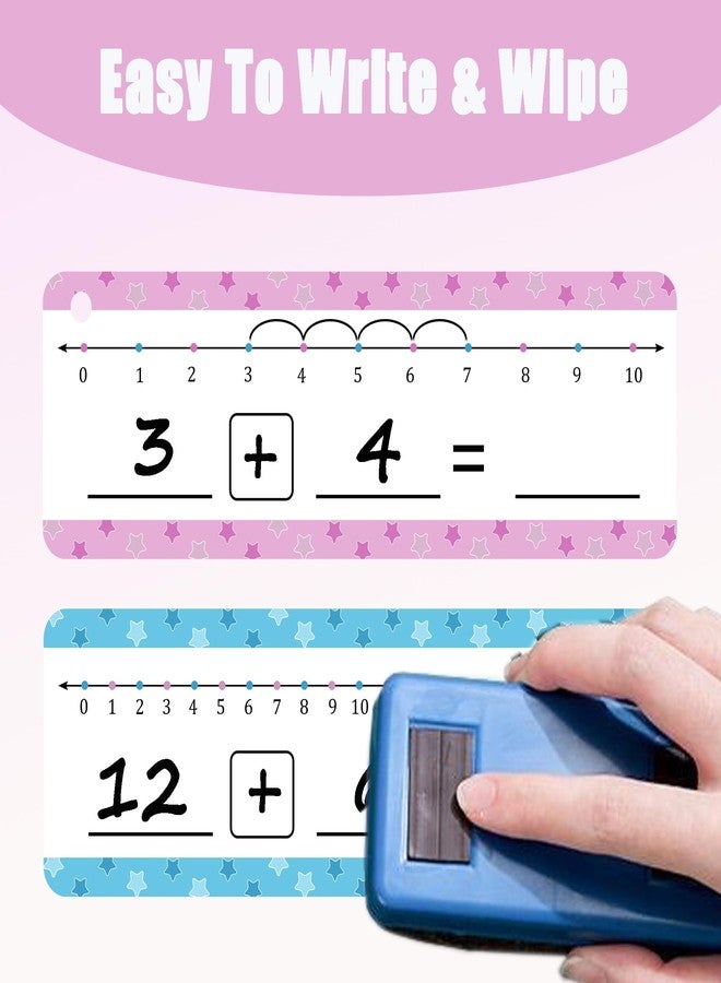 XLANMAY 52pcs Double Sided Number Line 5.9 * 2 inches Dry Erase Board 0-10 on One Side & 0-20 on The Other Side Writable and Erasable Teacher Supplies for Classroom Home Kids Teacher Students(with a Ring) - Image 3