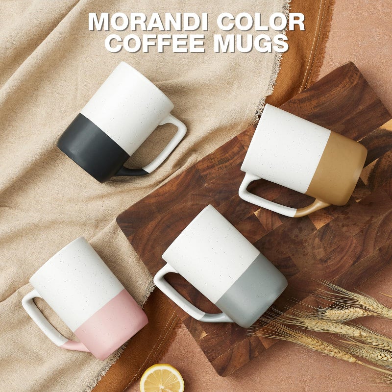 Gencywe Large Ceramic Coffee Mug Set of 4, 16 oz Tea Cups with Handle, Porcelain Mug for Latte, Hot Tea, Cappuccino, Milk, Cocoa, Microwave & Dishwasher Safe Cups for Men Women Mug Lovers, Housewarming Gift - Image 5