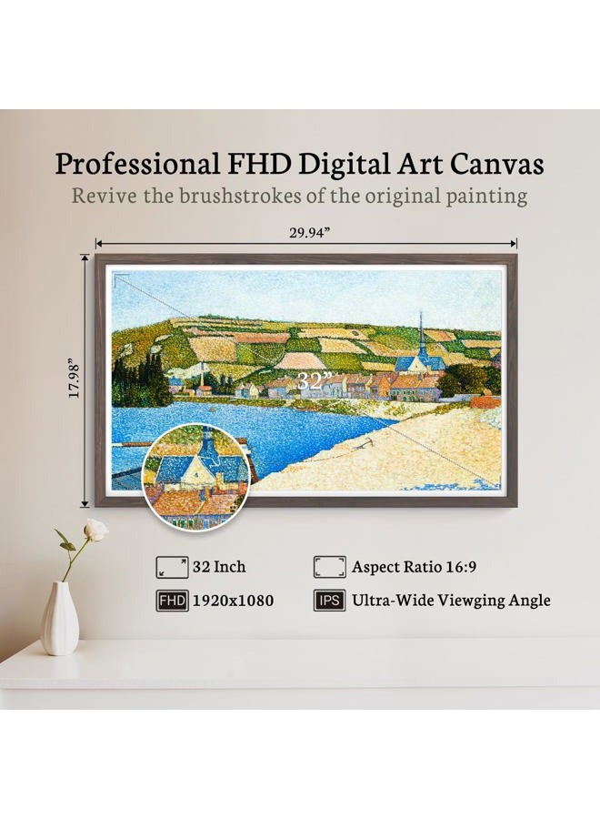 BSIMB 32 Inch Large Digital Picture Frame, Touchscreen 64GB 1920x1080 FHD WiFi Photo Frame Electronic Display Remote Control, Share Pictures/Videos via App/USB/SD Easy Setup Gifts for Mom, Dark Wood - Image 3