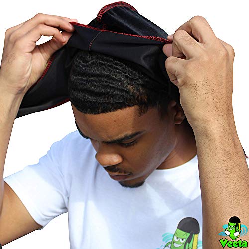 Veeta Superior Velvet Durag - Soft Velvet Durags for Men & Women, Long Double Wide Straps, Silky Durag Liner, Triple Stitched - Image 5