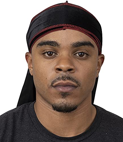 Veeta Superior Velvet Durag - Soft Velvet Durags for Men & Women, Long Double Wide Straps, Silky Durag Liner, Triple Stitched - Image 4