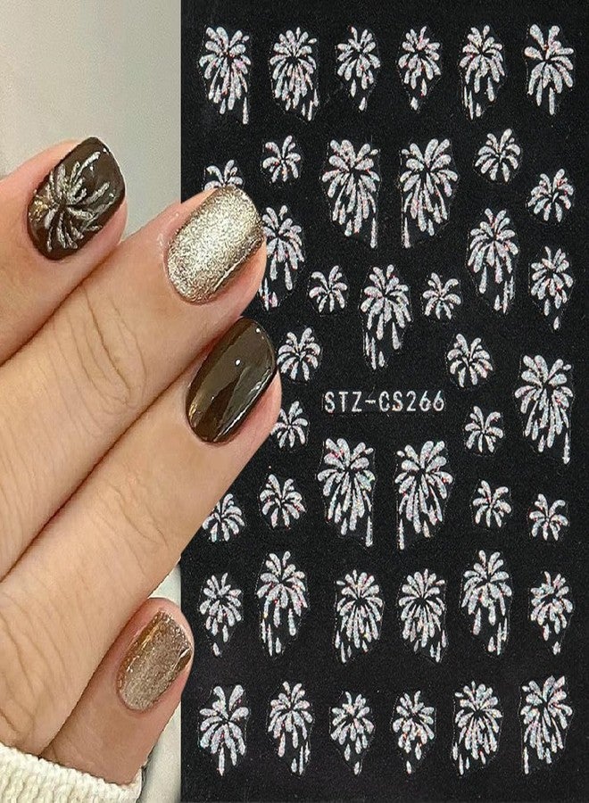 JALIYA 3D Glitter Firework Nail Stickers New Year Nail Art Stickers Colorful Fireworks Nails Stickers Holiday Nail Decals Blooming Firework Nail Design Stickers for Nails Women Nail Supplies Manicure Decor - Image 3