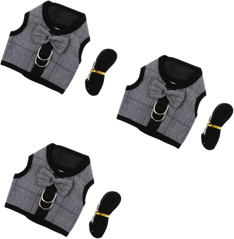 DOITOOL 3sets Vest and Leash Kit Comfortable Animal Suit for Outdoor Activities and Daily Walks for Bunnies Guinea Pigs and Other Pets - Image 1