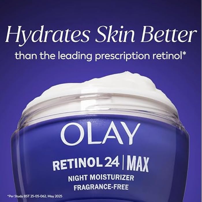 Olay Retinol Night Cream for Women, MAX, Anti-Aging Face Moisturizer, Fragrance-Free, Gift for Women, Non Greasy - Anti-Wrinkle, Hydrating Skin Care - Triple Collagen Cream, Niacinamide, 1.7oz - Image 2
