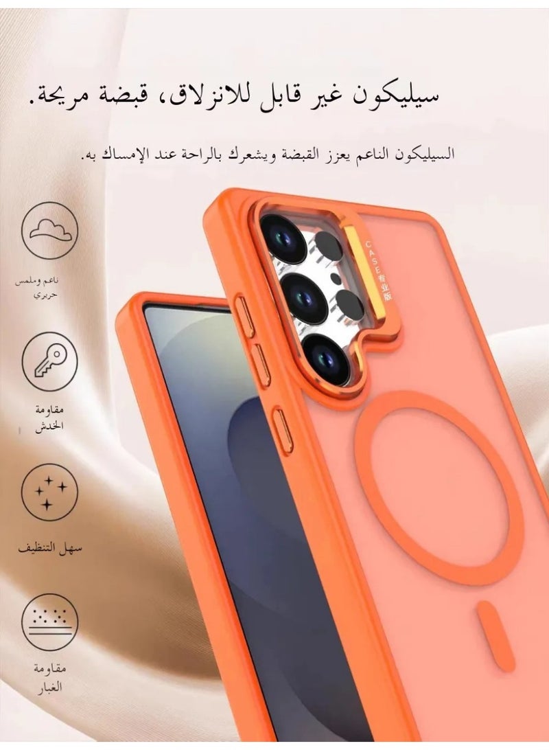 Samsung Galaxy S25 Ultra Case with MagSafe Compatible Magnetic Cover, Invisible Stand, Translucent Matte Back, Shockproof Slim Full Protection Phone Case - Image 2