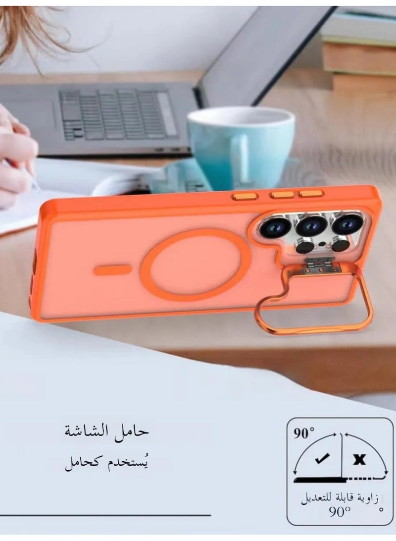 Samsung Galaxy S25 Ultra Case with MagSafe Compatible Magnetic Cover, Invisible Stand, Translucent Matte Back, Shockproof Slim Full Protection Phone Case - Image 3