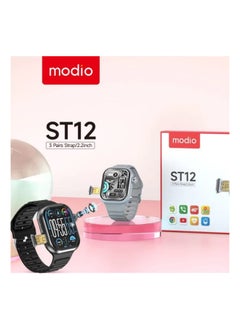 modio Modio ST12 4G network 3 Pairs Strap/2.2 inch Smartwatch Black  - Image 1