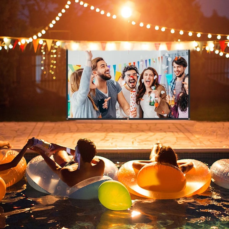 StepOK Projector Screen, White Projector Screen, 16:9 No Crease Home Theater Foldable Projection Screen 60"|72"|84"|100"|120"|150" (100 inch Thickened) - Image 3