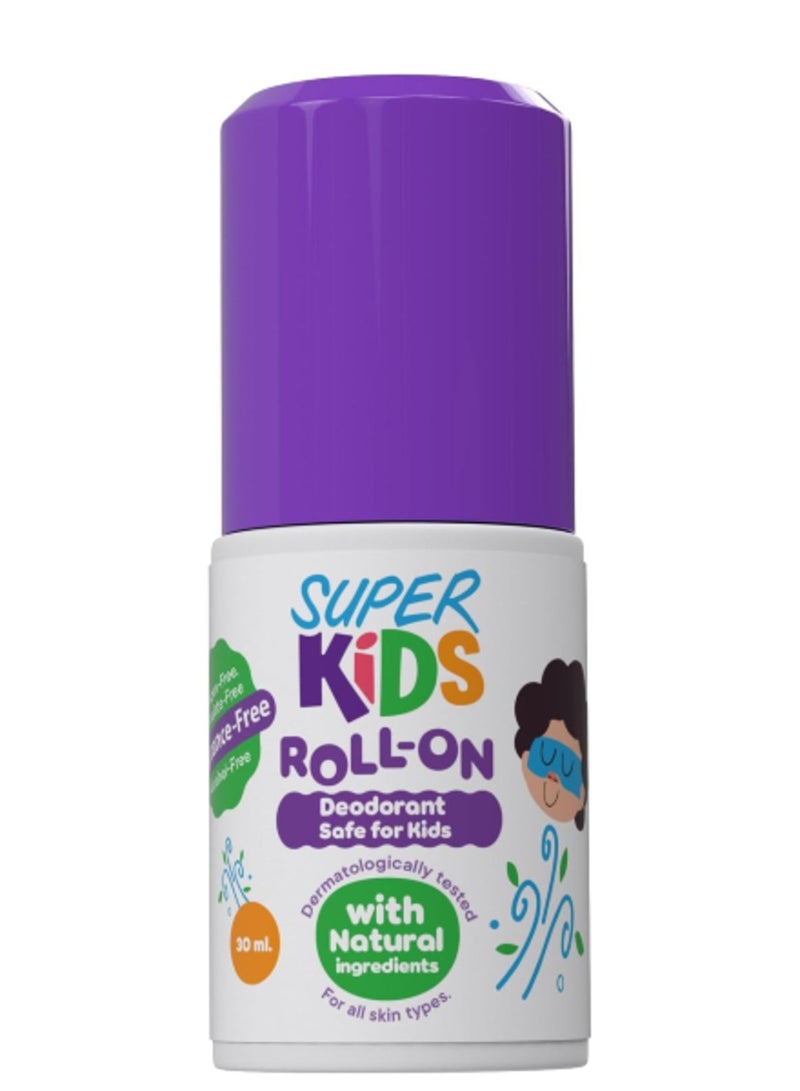 Superkids Roll-On Deodorant Safe For Kids Fragrance Free - 30 Ml