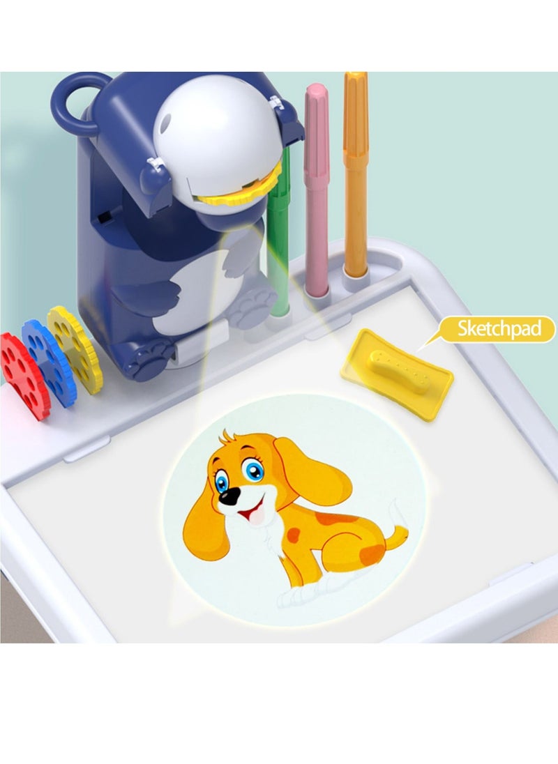 Toyland - Multifunction 4 in 1 LED Mini Bear Projector Art Drawing Table Game Lamp Light Board Educational Learning Painting Tool Toys for Kids - Image 1