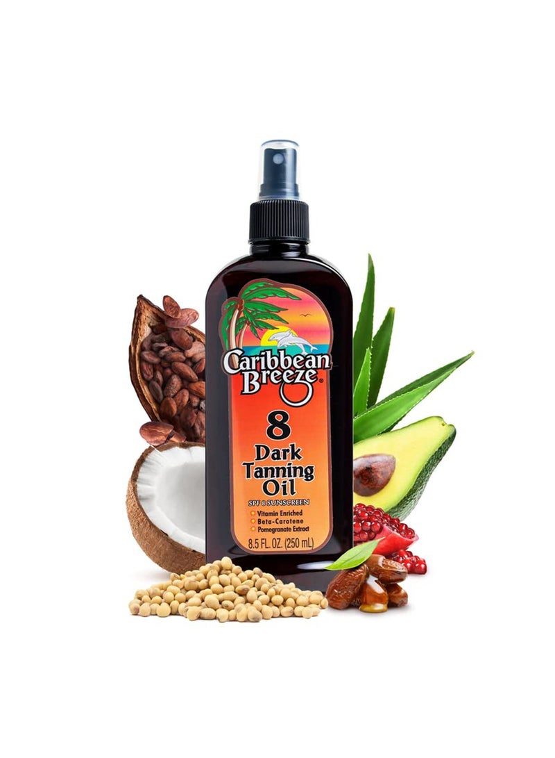 كاريبيان بريز زيت تسمير تان غامق بعامل حماية 8 250مل