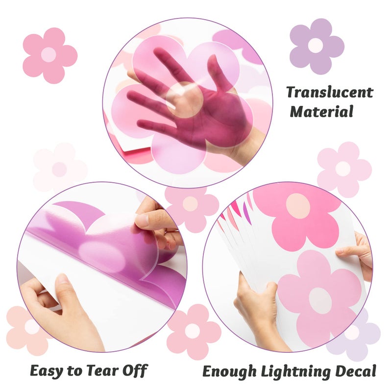 A1diee 16pcs y2k الوردي الأرجواني الزهور اللطيفة جدار الجدار شارات عصرية preppy الهبي الجمالية ملصق kidcore preppy peel و stick att stick for teen girls college غرفة نوم غرفة نوم غرفة المعيشة - Image 3