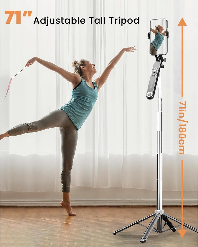 180cm Selfie Stick Tripod with Ground Spike & Wireless Remote for iPhone/Android/GoPro - Image 4
