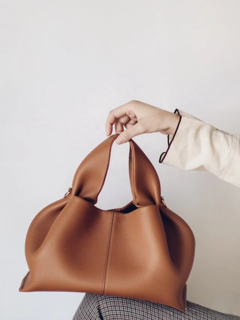 POLENE Numéro Neuf Mini Edition Textured Camel Brown Camera Bag Crossbody Bag - Image 2