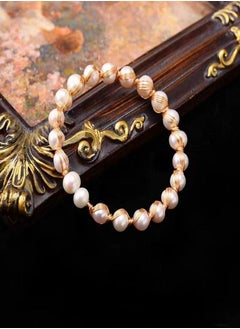 General 925 Silver Plated 18K Gold Inlaid Natural Baroque Freshwater Pearls / Cat Cartoon Handmade Original Bracelet  - Image 1